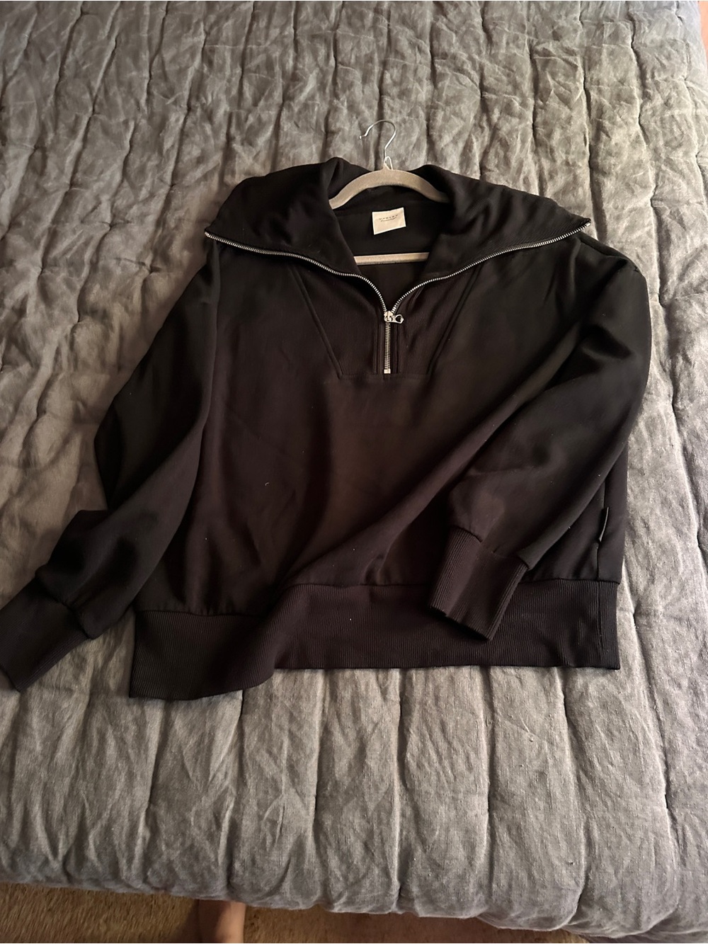 Varley black DoubleSoft Zip Pullover